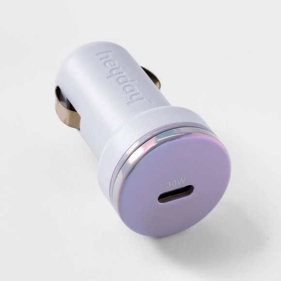 New Light Purple Single Port USB-C 30W Car Charger - Picture 2 of 3